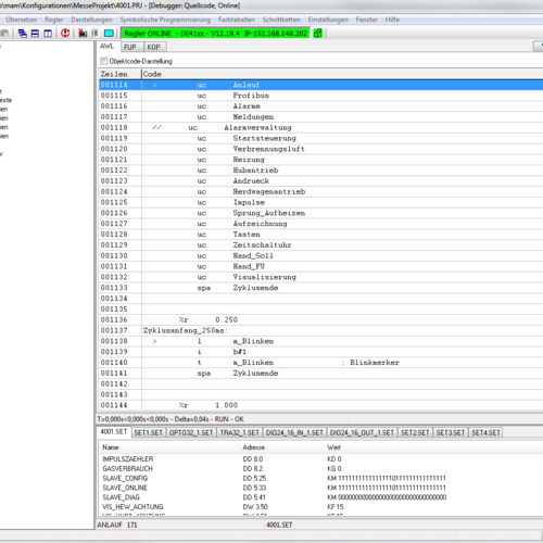 Control via integrated PLC